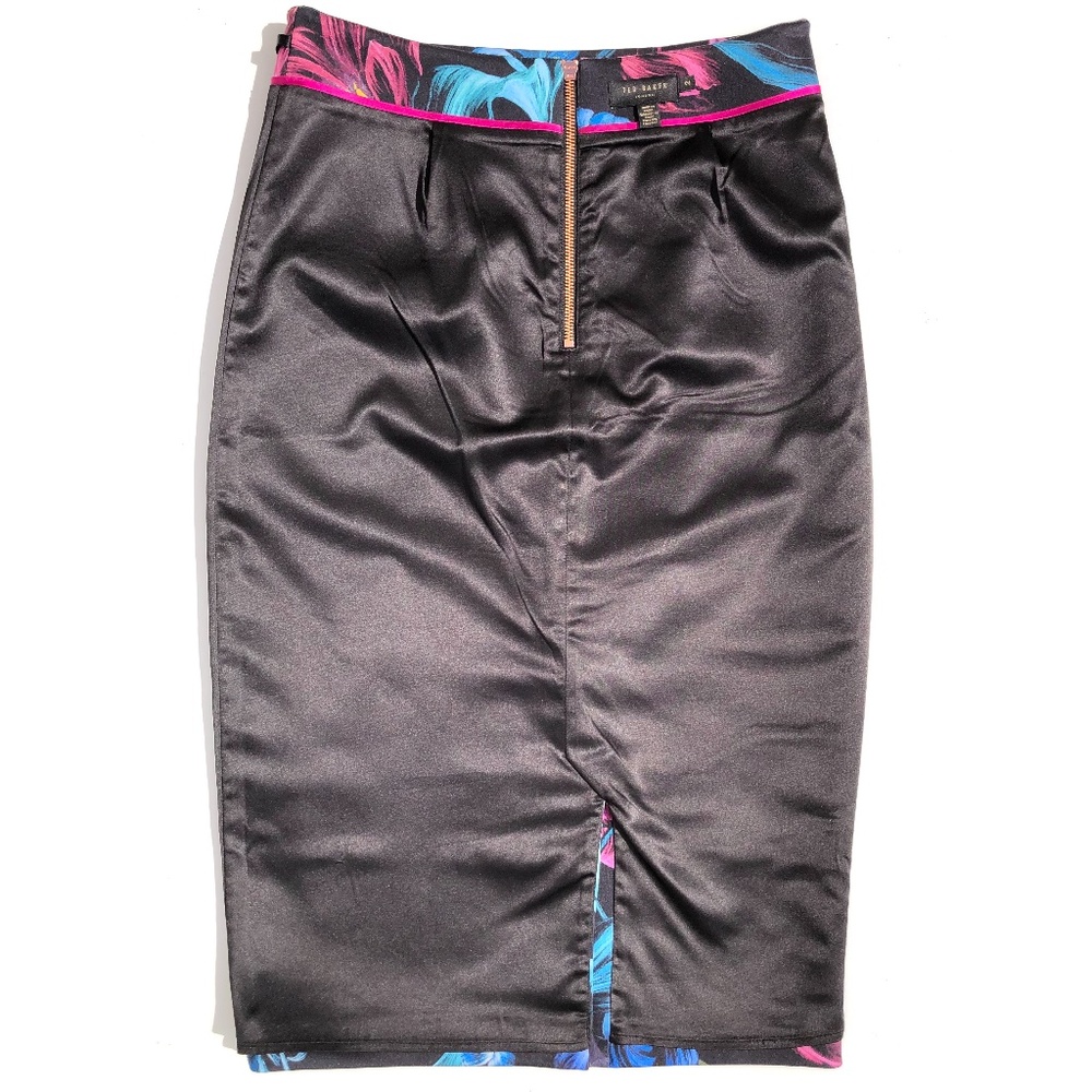 TED BAKER London Dabah Pencil skirt women size 2 US Small 4-6 Dark Floral Print - Picture 7 of 16